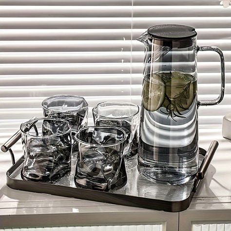 Tavern Mug, Water Pitchers, Glass Pitchers, Tea Pot Set, Pot Sets, Water Jug, Grey Glass, Drinking Cup, Drinking Glasses