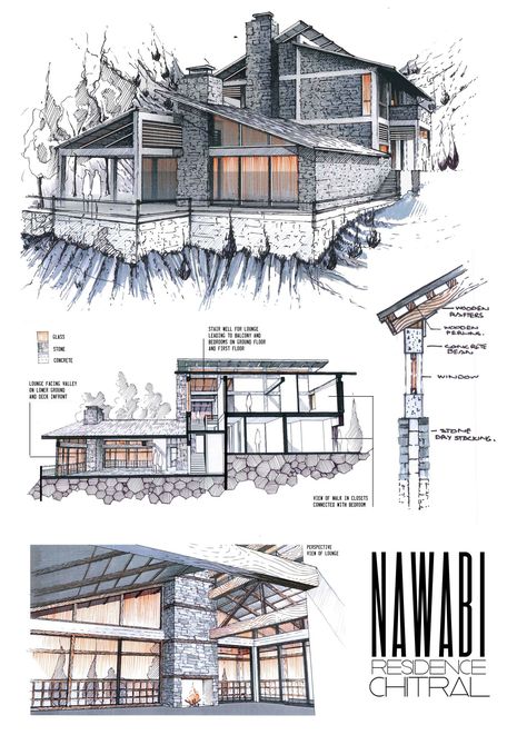 Professional Architecture Portfolio                                                                                                                                                                                 More Professional Architecture Portfolio, Portfolio D'architecture, Architecture Sketchbook, House Sketch, Architecture Design Sketch, Architecture Design Drawing, Architecture Concept Drawings, Layout Architecture, Architecture Drawing Art