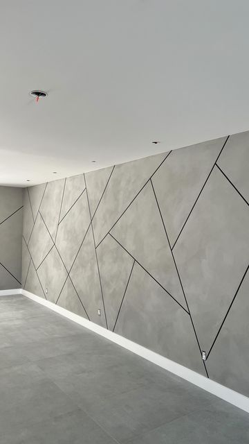 Venetian Plaster Artist and Coach on Instagram: "Geometric design on concrete finish wall #venetianplaster #venetianplasterschool #beverlyhills #interiordesign #limewash #concretefinish" Concrete Finish Wall, Concrete Wall Paint, Wall Texture Patterns, Drywall Mud, Lime Wash, Dental Office Decor, House Wall Design, Kitchen Layout Plans, Rooftop Design