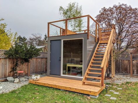 The 106 | 106 sf | Backyard Office Studio Prefab Office, Tiny House Designs, Garden Cabins, Tiny House Luxury, Backyard Studio, Backyard Office, Backyard Sheds, Casa Container, Tiny House Decor