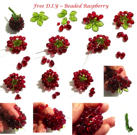 FREE Tutorial for Beaded Raspberry featured on Bead-Patterns.com Newsletter! Beaded Raspberry, Beaded Flowers Patterns, Beadwork Tutorial, French Beaded Flowers, Bead Flowers, Beading Patterns Free, Bead Tutorials, Beading Techniques, Beaded Beads