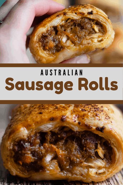 Pork Puff Pastry Recipes, Minced Beef Sausage Rolls, Puff Pastry Dinners, Puff Pastry Recipes Dinner Main Dishes, Australian Sausage Rolls, Cafe Cabinet, Sausage Rolls Puff Pastry, Best Sausage Roll Recipe, Sausage Roll Recipe