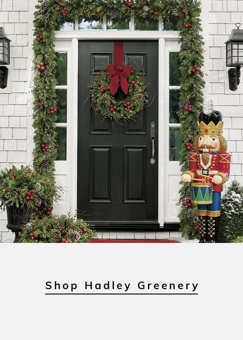 Cordless Christmas Garland - Battery Powered Garland | Grandin Road Nutcracker Decor, Hanging Christmas Tree, Christmas Front Porch, Grandin Road, Christmas Porch, Christmas Garland, Classic Christmas, Outdoor Christmas, Nutcracker