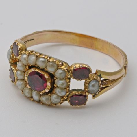 Georgian Pearl Ring, Indian Wedding Rings, Pearl Gold Ring, Sunburst Ring, Diy Jewelry Rings, Georgian Jewelry, Edwardian Jewelry, Antique Ring, Swarovski Stones