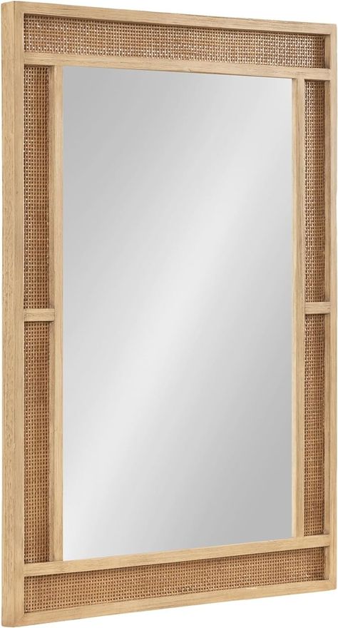 Amazon.com: Kate and Laurel Corah Modern Rectangle Rattan Mirror, 26 x 36, Natural Wood, Decorative Wooden Wall Mirror with Authentic Rattan Frame for Bathroom Vanity Mirror : Home & Kitchen Rattan Mirror Frame, Wood Framed Bathroom Mirrors, Wooden Wall Mirror, Rattan Mirror, Wooden Bathroom, Diamond Choker, Rectangle Mirror, Bathroom Vanity Mirror, Natural Wood Frames