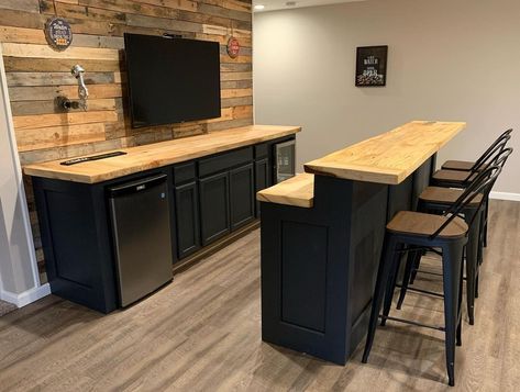 Basement bar is all finished up! Thanks to my buddy @laedernick for helping @meg_lynne_m and I out with the bar tops! The whole bar, tops… | Instagram