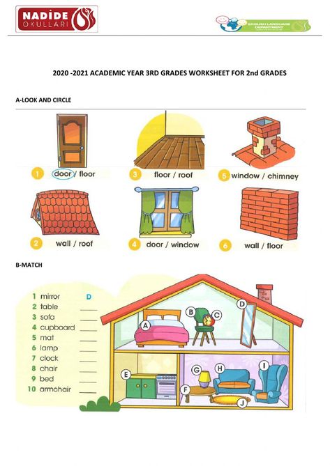 Part Of Body Worksheet, Greetings Worksheets, Parts Of House, Body Worksheet, English Homework, Activities For Students, Esl Resources, 2nd Grade Worksheets, English Text