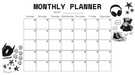 Monthly Planner Black And White, Kpop Planner, Ipad Monthly Planner, 2025 Journal, Free Planner Printables, Planner Weekly Layout, Planner Quotes, Best Planner, Planner Board