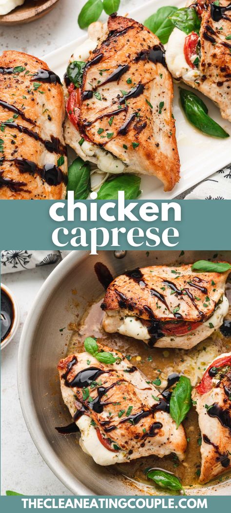 Nutritious And Delicious Meals, Baked Chicken Caprese, Chicken Caprese Recipe, Caprese Recipe, Baked Caprese Chicken, Chicken Caprese, Pesto Mozzarella, Caprese Recipes, Gf Food