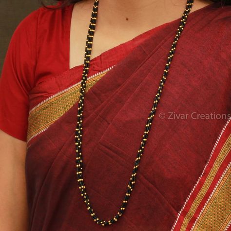 Mangalsutra Maharashtrian, Long Black Beads Mangalsutra Designs, Unique Mangalsutra, Long Mangalsutra, Maharashtrian Jewellery, Baby Jewellery, Mangal Sutra, Mangalsutra Chain, Traditional Necklace