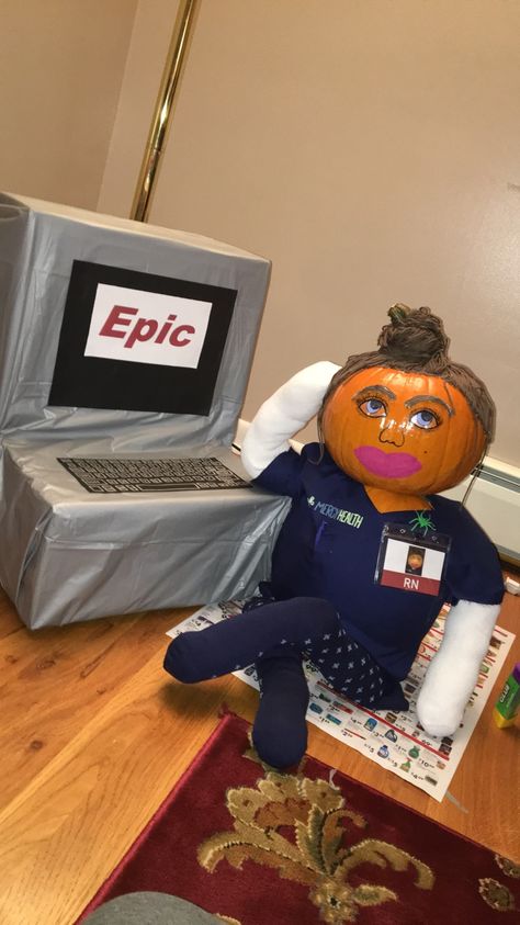 Pumpkin Decorating Hospital Theme, Nurse Themed Pumpkins, Pumpkin Decorating Ideas For Doctors Office, Surgical Pumpkin Decorating, Pumpkin Medical Decorating, Urology Pumpkin Decorating, Ob Pumpkin Ideas, Pumpkin Carving Ideas Hospital, Med Surg Pumpkin Contest