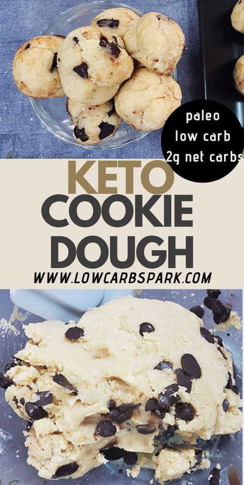 Keto Edible Cookie Dough, Nut Desserts, Keto Balls, Keto Chocolate Chip Cookie Dough, Keto Sweetener, Keto Chocolate Chip Cookie, Chocolate Chip Cookie Dough Bites, Egg Cups Recipe, Keto Cookie Dough