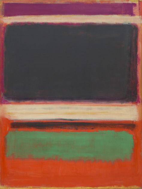 Color Field Painting: Art History 101 Basics: Mark Rothko (American, b. Latvia, 1903-1970). No. 3/No. 13, 1949. Oil on canvas. 85 3/8 x 65 in. (216.5 x 164.8 cm). Bequest of Mrs. Mark Rothko through The Mark Rothko Foundation, Inc. The Museum of Modern Art, New York. Mark Rothko Paintings, Rothko Paintings, Rothko Art, Field Paint, Barnett Newman, Willem De Kooning, Edward Hopper, Action Painting, Mark Rothko