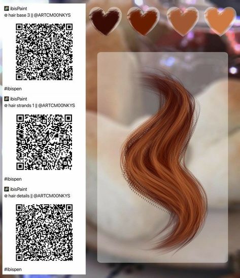 Ginger Hair Palette, Ginger Hair Color Palette, Ibispaint Codes, Ginger Hair Color, Colors Palette, Taehyung Photoshoot, Paint Code, Digital Painting Tutorials, Ibis Paint