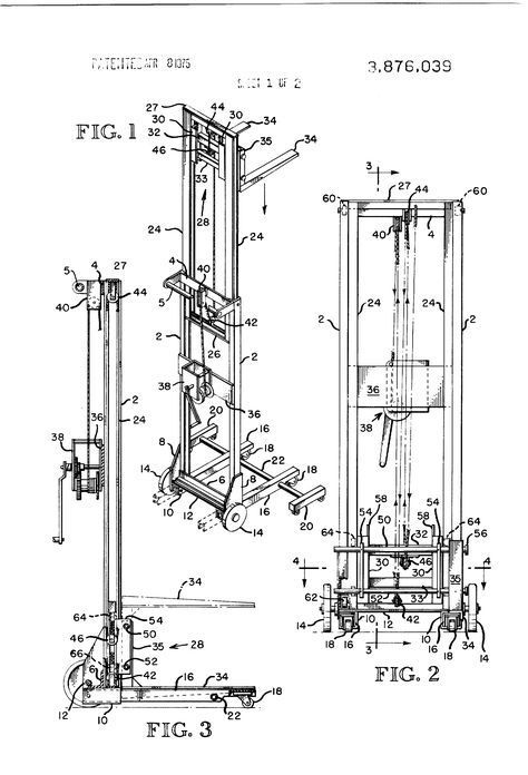 US3876039A - Mechanical lift truck - Google Patents Incline Press, Diy Gym Equipment, Machining Metal Projects, Diy Gym, Lifting Devices, Elevator Design, Metal Fabrication Tools, Exercise Machine, Fabrication Tools