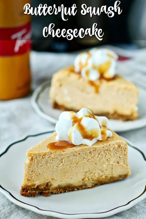 Butternut Squash Cheesecake, Butternut Squash Recipes Dessert, Butternut Dessert, Butternut Cheesecake, Squash Cheesecake, Whipped Cream Cheesecake, Butternut Squash Dessert, Pumpkin Cranberry Muffins, Butternut Squash Black Bean