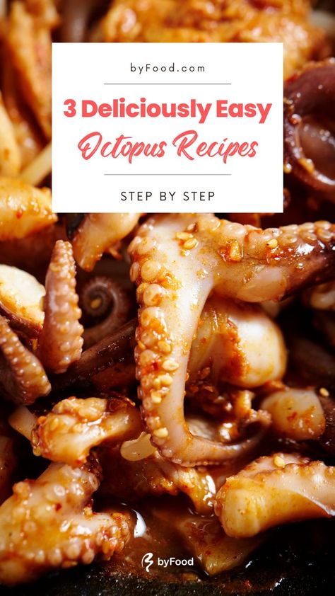 Out of dinner ideas? Learn how to cook octopus in three ways: tako karaage, takosu and takoyaki! #octopus #recipe #food #foodie #byfood #japanbyfood Chinese Octopus Recipes, Japanese Octopus Recipes, Asian Octopus Recipes, How To Cook Octopus Tender, Octopus Recipes Easy, Octopus Tacos, Octopus Dishes, Baked Haddock Recipes, How To Cook Octopus