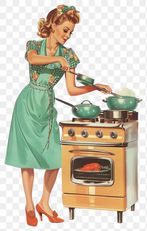 Vintage Homemaker, Cooking Illustration, Aesthetic Pngs, Cooking Clipart, Cooking Png, Cooking Aesthetic, Magical Beings, Png Elements, Element Design