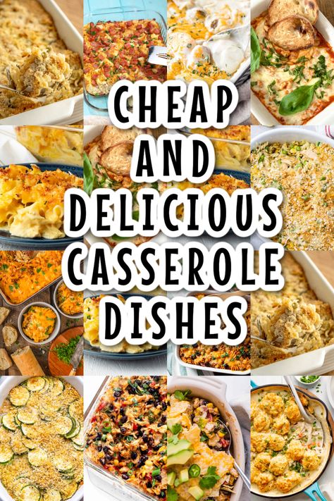 Easy Light Casseroles, Budget Friendly Side Dishes, Inexpensive Casserole Recipes, Small Batch Casserole Recipes, Cheap Casserole Recipes Budget, Quick And Easy Casseroles, Cheap Comfort Food Dinners, Cassarole Meals Cheap, Easy Cheap Casserole Recipes