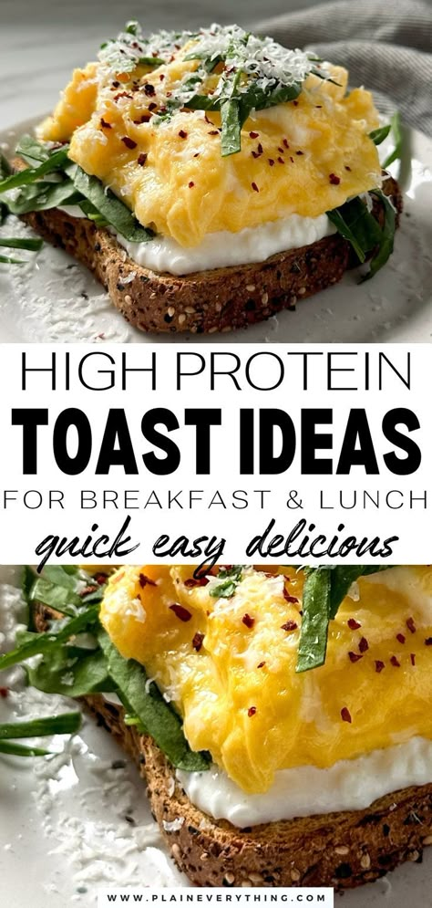 Easy High Protein Cottage Cheese Toast Ideas Keto Toast Ideas, Protein Toast Ideas, High Protein Vegetarian Breakfast Meal Prep, Protein Toast Breakfast Ideas, Healthy High Protein Meals Breakfast, High Protein Egg Sandwich, High Protein Toast Ideas, High Protein Breakfast Toast, Healthy Breakfast Toast Ideas