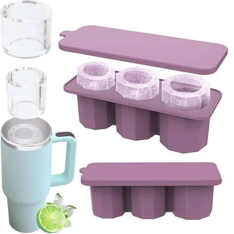 PRICES MAY VARY. 3 DIFFERENT SIZE ICE CUBS: Use this silicone ice cube tray to create 3 different sized large hollow cylindrical ice cubes, perfect for cooling drinks in larger containers like pitchers or 20-40 oz glasses. Larger ice cubes melt slowly and keep your drink warm without diluting it. Cool any drink this summer with these molds! DURABLE SILICONE: Our tumbler ice molds are made of durable, thick, and safe food-grade silicone material that is odorless, BPA-free, and leak-free. These tr Large Ice Cube Tray, Silicone Ice Molds, Silicone Ice Trays, Whiskey Cocktail, Drinks Coffee, Silicone Ice Cube Tray, Ice Cube Maker, Whiskey Drinks, Ice Cube Molds