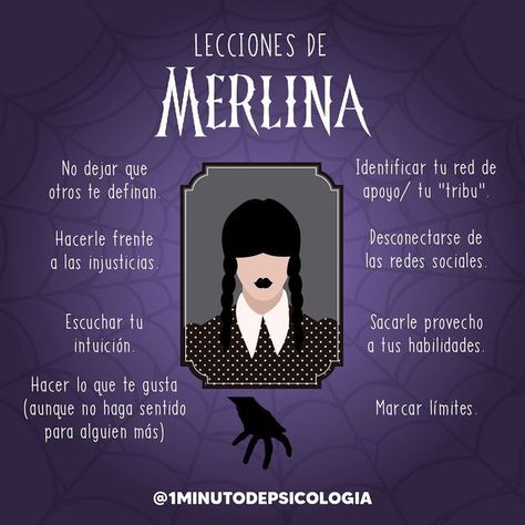 Adály E. López Sierra on Instagram: "Algunas lecciones de #merlina o #wednesdayaddams 🖤 ¿Ya vieron la serie? 🖤 Para quienes crecimos viendo los Locos Addams; esta serie (a mi parecer) le está haciendo honor. ¿A ustedes qué les ha parecido? ✨ Ilustración @bikingoestudio" Adams Family, Addams Family, Wednesday Addams, Jenna Ortega, Quotes, Anime, On Instagram, Instagram