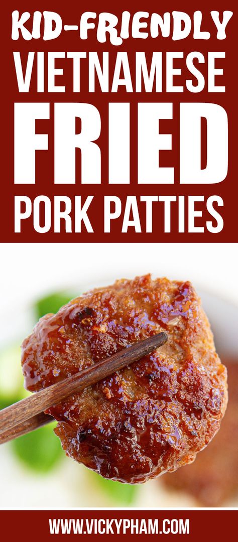 Ground Pork Vietnamese Recipes, Vietnamese Pork Patties, Asian Pork Patties, Ground Pork Patty Recipes, Ground Country Pork Recipes, Grounded Pork Recipes, Ground Pork Recipes For Dinner Asian, Pork Rissoles Recipe, Pork Patties Recipes Dinners