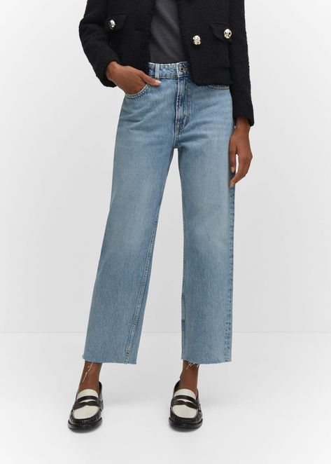 Zara Fall, Moda Denim, Womens Cropped Jeans, Mango Jeans, Jean Straight, Let Your Hair Down, Straight Crop Jeans, Zara Jeans, Mid Rise Jeans