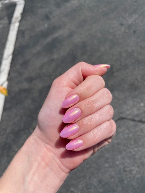 pink chrome nails Pink Nails With Unicorn Powder, Pink Nails With Unicorn Chrome, Unicorn Pink Nails, Pink Unicorn Chrome Nails, Pink Unicorn Nails, Unicorn Chrome Nails, Chrome Powder Nails, Unicorn Chrome, Pink Dip