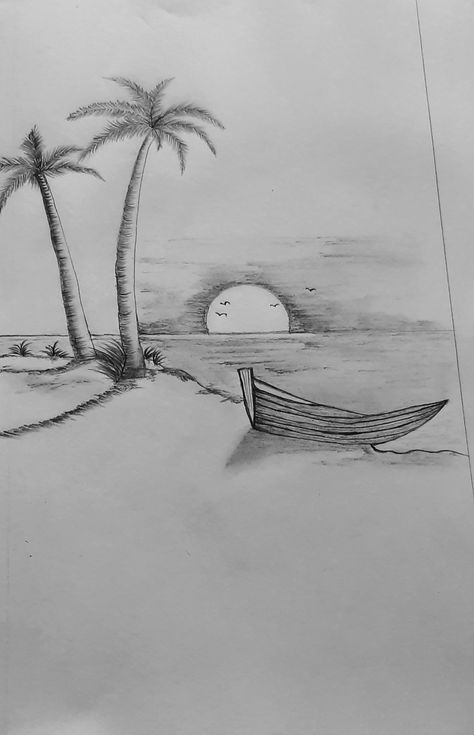 Still Life Sketch, Shading Drawing, Beach Shade, Sketch Books, Pencil Shading, Art Drawings Sketches Pencil, Flower Sketches, Lake Sunset, Sketchbook Ideas