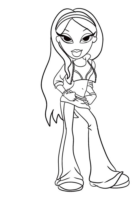 Bratz Doll Template Drawing, Brats Drawings, Things To Color In, Bratz Doll Coloring Pages, Brats Doll Coloring Pages, Bratz Coloring, Bratz Coloring Pages, Bratz Doll Drawing, Colouring Pages Brats