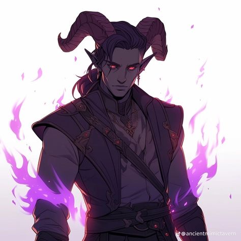 Tiefling Oc Male, Male Tiefling Oc, Bg3 Tiefling, Dnd Tiefling Character Design, Blue Tiefling Male, Dnd Tiefling Male, Tiefling Grave Cleric, Male Tiefling Character Design, Pink Tiefling Male