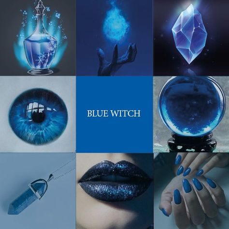 Blue Witch Aesthetic, Amber Eyes Color, Blue Witch, Eye Color Chart, Aesthetics Wallpaper, Collage Board, Space Illustration, Blue Palette, Magic Aesthetic