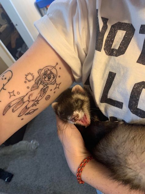 Ferret Paw Print Tattoo, Ferret Tattoos, Ferret Tattoo, Dog Tattoo, Piercing Tattoo, Animal Tattoos, Henna Tattoo, Ferret, Tattoos And Piercings