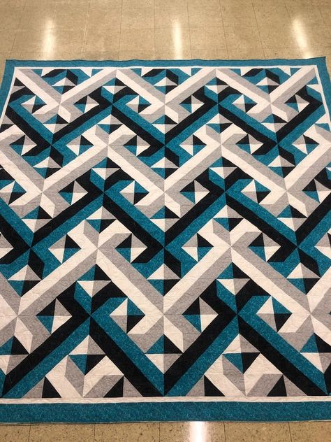 4 Color Quilts Patterns, 3d Quilts Patterns Free, X Block Quilt Pattern, Interwoven Quilt Pattern, Optical Illusion Quilts Patterns Free, 3d Quilts Optical Illusions Free Pattern, 3d Quilt Patterns, Quilt Patterns For Men, Masculine Quilt Patterns