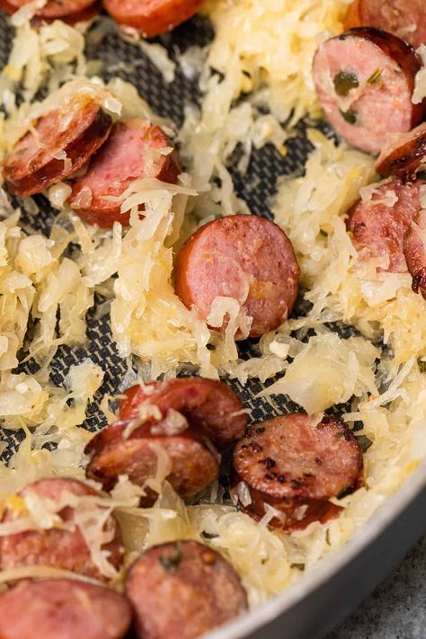 Sauerkraut And Kabasa Recipes, Sausage And Sauerkraut Recipes Skillet, Sourkraut And Sausage Kielbasa Skillet, Kielbasa And Sauerkraut Skillet, Sausage And Sour Kraut Recipes, Sour Kraut And Sausage, Sourkraut And Sausage, Sausage And Sauerkraut Recipes, Keilbasa And Sauerkraut