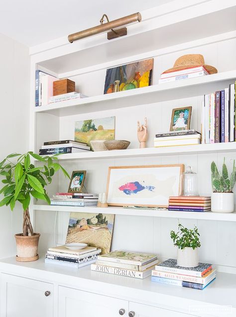 Before + After // Client Oh Hi Ojai Floating Shelves Ideas, Brick Structure, Diy Floating Shelves, Organizational Design, Floating Shelves Bedroom, Floating Shelves Living Room, Shelves Ideas, Styling Shelves, Floating Shelves Bathroom