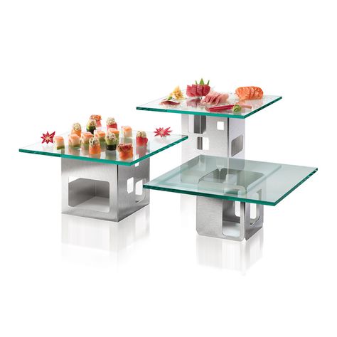 Buffet Presentation, Industrial Design Portfolio, Catering Display, Display Risers, Buffet Display, Food Displays, Buffet Food, Food Display, Drink Dispenser