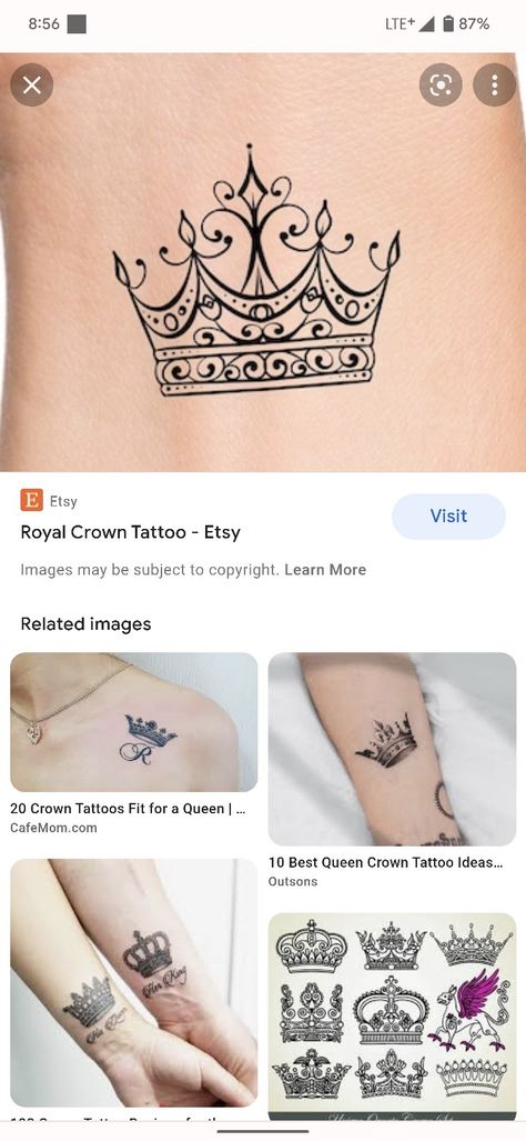 Girly Crown Tattoo, Small Crown Tattoos For Women Queens, Queen And Princess Tattoo, Feminine Crown Tattoo, Tiara Tattoos For Women, Queens Crown Tattoo, Princess Tiara Tattoo, Princess Crown Tattoos, Tiara Tattoo