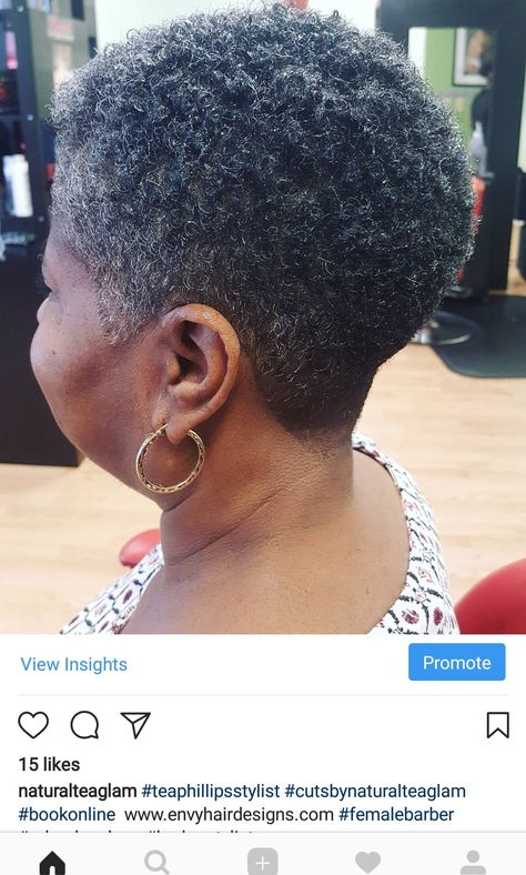 Grey Tapered Natural Hair, Twa Grey Natural Hair, Short Afro Grey Hairstyles, Grey Twa Black Women, Purple Twa Natural Hair Black Women, Short Black Natural Hairstyles, Tapered Natural Hair Cut, Natural Hair Haircuts, Afro Hair Care