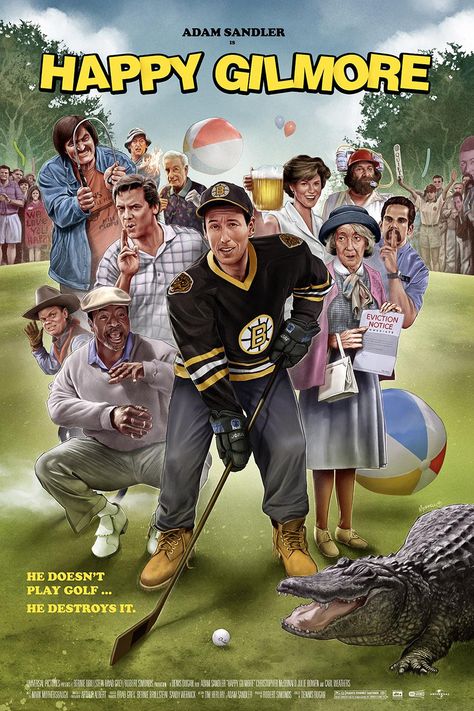 Adam Sandler Movies, Happy Gilmore, 90s Movies, Adam Sandler, Science Fiction Tv, Movie Poster Art, Movie Genres, Comedy Movies, Classic Movies