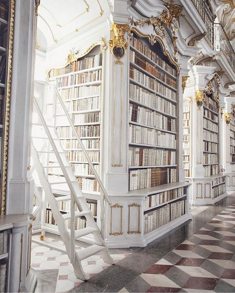 Places: Admont Abbey Library, Austria :: This Is Glamorous بيوت ملكية, Dream Library, Beautiful Library, Instagram Lifestyle, Home Libraries, Home Library, Dream Rooms, Staircases, Beautiful Architecture