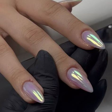 Unicorn French Tip Nails, Purple Unicorn Chrome Nails, Unicorn Chrome French Tip Nails, Unicorn Chrome Nails Designs, Unicorn Powder Nails, Funny Bunny Chrome Nails, Unicorn Chrome Nails, Unicorn Chrome, Dot Nail Art Designs