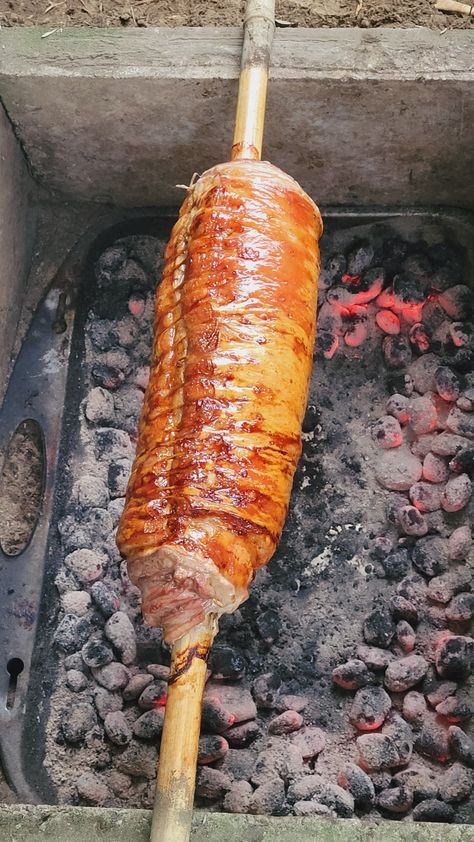 Lechon pork belly Lechon Belly, Phillipino Food, Pinoy Food, Anime Food, My Hobby, Pork Belly, Rolling Pin, Food Ideas, Grilling