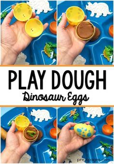 Dinosaur Play Dough Activity. A fun activity for a dinosaur theme in your preschool, pre-k, or kindergarten classroom. Dinosaur Lesson, Dinosaur Theme Preschool, Dinosaur Activities Preschool, Dinosaur Dig, Dinosaurs Preschool, Dinosaur Play, Dramatic Play Preschool, Playdough Activities, Dinosaur Activities