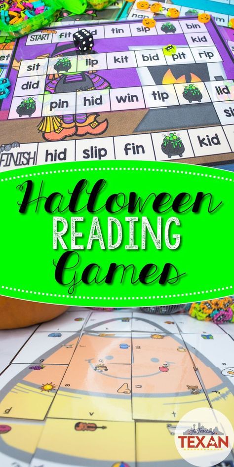 Halloween Reading Games, Halloween Literacy Games, Halloween Word Work, Halloween Phonics, Cvc Blending, Tutoring Activities, Halloween Literacy Activities, Halloween Literacy Centers, Centers In Kindergarten