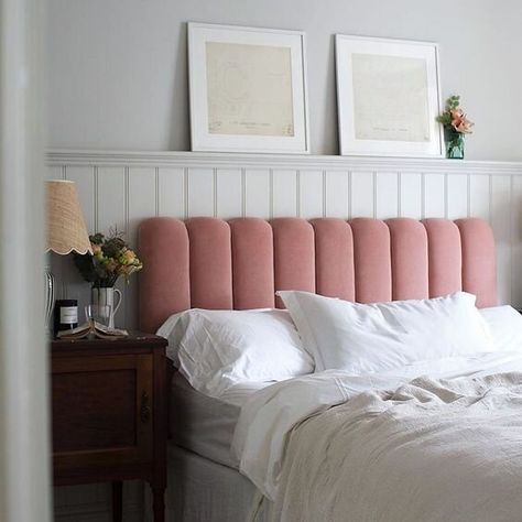 Buchanan Studio, Pink Headboard, Bed Back Design, Jungle Decor, Bed Headboard Design, Bed Design Modern, Serene Bedroom, Relaxing Bedroom, Bedroom Bed Design