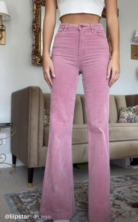 Pink Flare Jeans Outfit, Winter Outfit Work, Pink Flare Jeans, Twice Y2k, Seattle Outfits, Dresses Hawaii, Summer Color Season, Cool Teddy Bear, Corduroy Outfit