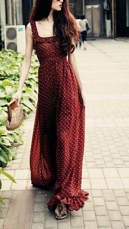 Bohemian Dress Style, Merlot Dress, Red Tunic Dress, Sukienki Maksi, Marsala Color, Gown Cocktail, Long Frock, Red Tunic, Fashion 2015