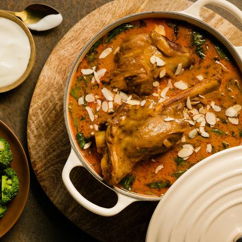 Indian Lamb Shank Curry with Rice | RNZ Recipes Lamb Shank Curry, Lamb Shanks Slow Cooker, Curry With Rice, Nadia Lim, Lamb Shank Recipe, Slow Cooker Curry, Potato Sandwich, Pre Made Meals, Slow Cooker Casserole